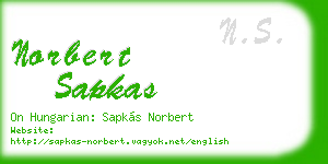 norbert sapkas business card