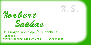 norbert sapkas business card